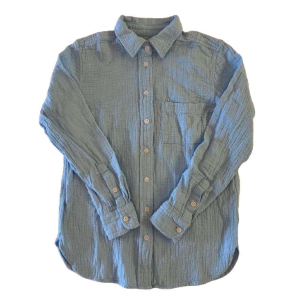 J.Crew Women’s Double-Gauze Button-Up Shirt – Light Blue (Size PXS)